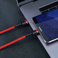 Кабель USB Type-C/Type-C BASEUS CATKLF-G09 Cafule 3,0A 1м червоний, фото 3