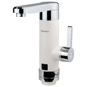 Кран-водонагрівач проточний HZ 0,4-5бар 3,0кВт для кухні гусак прямий на гайці (W) Aquatica