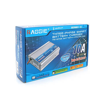 Зарядний пристрій RAGGIE RG-CA1210A для акумулятора 12V-10A, крокодили, Q15, фото 3