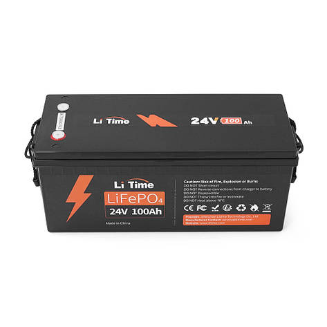 Акумуляторна батарея Li-TIME LiFePO4 25.6V 100Ач 2560Wh (100/100A) 532*207*215мм, фото 3