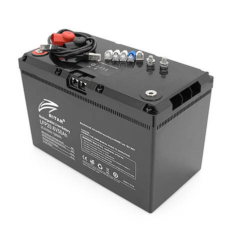 Акумуляторна батарея з bluetooth Ritar LiFePO4 25.6V 50Ah 1280Wh BMS25@8S (330 х 172 х 214 мм), 11kg Q1, фото 3