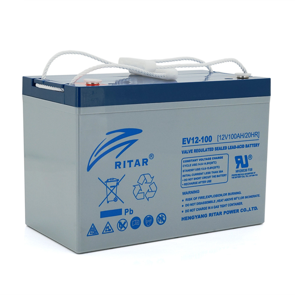 Тяговий акумулятор RITAR EV12-100,12V 100Ah, M8 (328 х 172 х 215(220)),29kg Q1