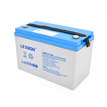 Акумуляторна батарея Lexron LXR12-105 GEL 12 V 105AH DEEP CYCLE (330 x 171 x219) 30 kg, фото 1