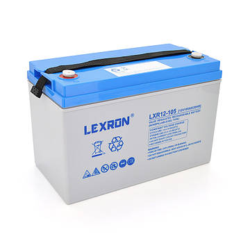 Акумуляторна батарея Lexron LXR12-105 GEL 12 V 105AH DEEP CYCLE (330 x 171 x219) 30 kg, фото 4