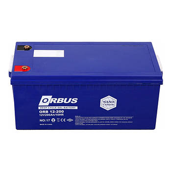 Акумуляторна батарея ORBUS CG12200 GEL 12 V 200 Ah (522 х 238 х 222) Blue 62 kg Q1/24, фото 3