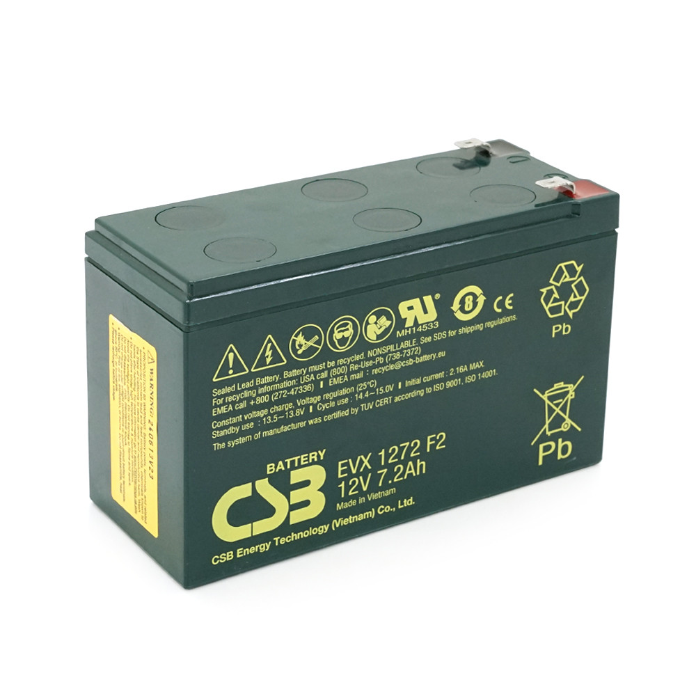 Акумуляторна батарея CSB EVX1272, 12 V 7,2 Ah (151х65х100 мм) 2,5 кг Q10