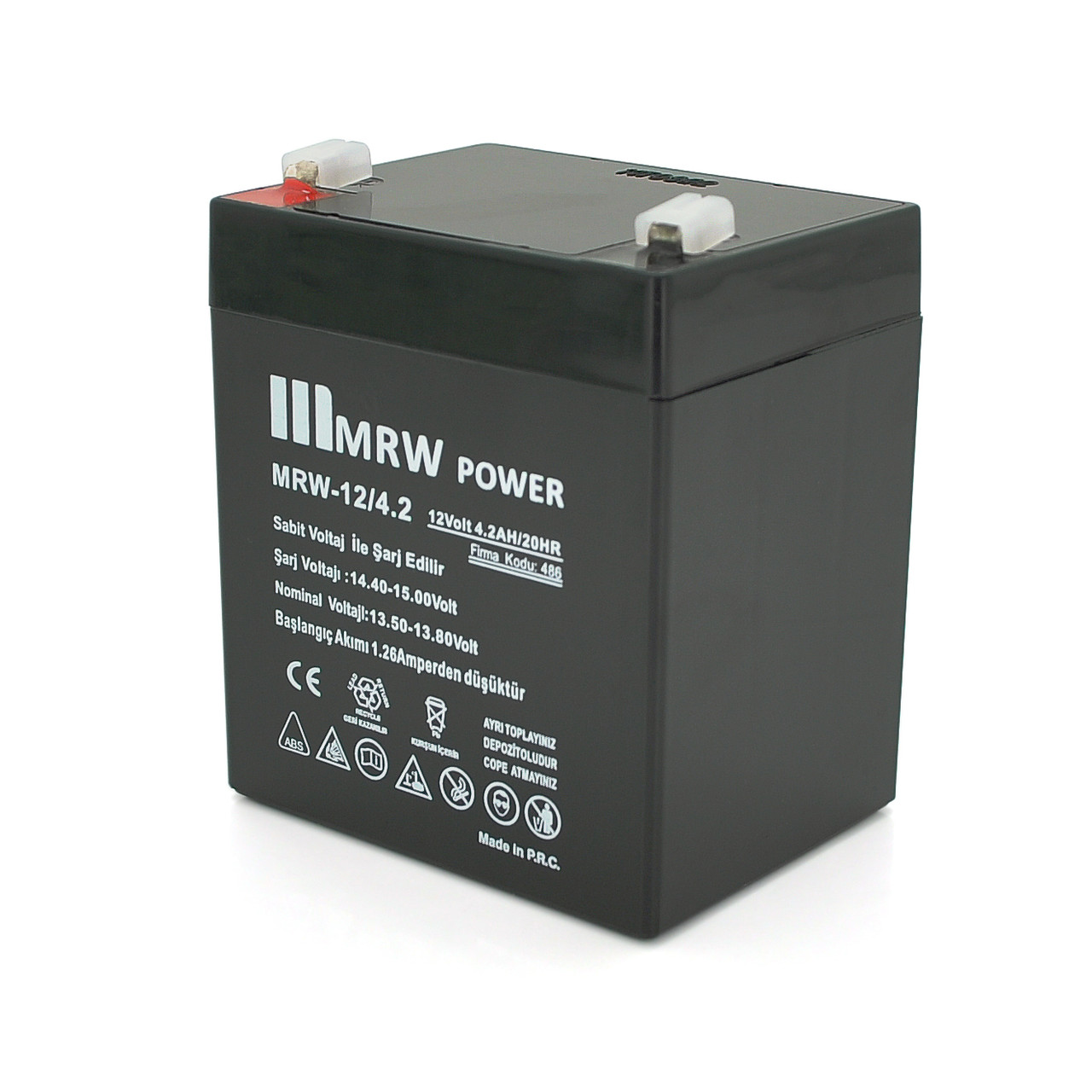 Акумуляторна батарея Mervesan MRV-12/4.2 12 V 4.2 Ah (90 x 70 x 101(104)) Black Q10
