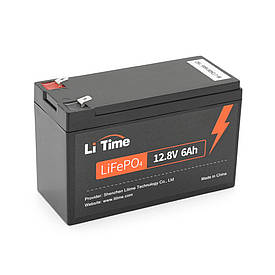 Акумуляторна батарея Li-TIME LiFePO4 12.8V 6Ач 76Wh,BMS 6A F2, 151*65*94mm