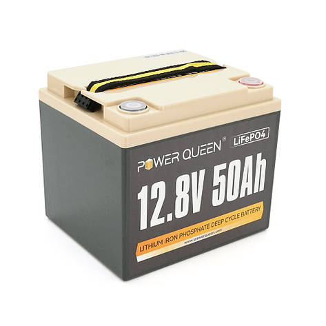 Акумуляторна батарея LiFePO4 Power Queen 12.8V 50Ah 640Wh, BMS 50A, 198*166*170мм, фото 1