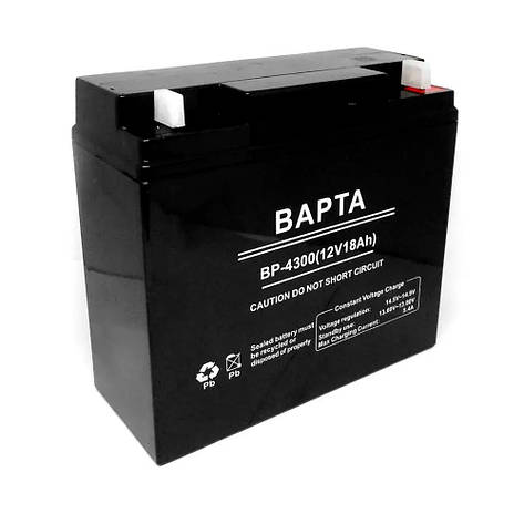 Акумуляторна батарея ВАРТА 12 V 18 Ah, (181х77х167 мм), 5 кг, Black, Q4, фото 1