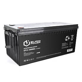 Акумуляторна батарея EUROPOWER AGM EP12-200M8 12 V 200 Ah ( 522 x 240 x 219), 57.5 kg Black Q1/18