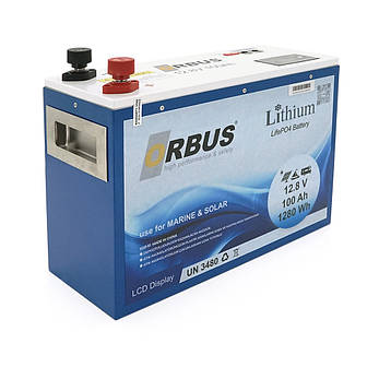 Акумуляторна батарея ORBUS LiFePO4 12,8V 100Ah,(100/100A) 360x140x250 mm, 12kg, фото 3