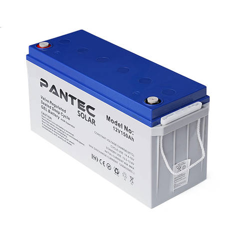 Акумуляторна батарея PANTEC 150-12 GEL 12 V 150 Ah (483 x 170 x 238), 43.6 kg Grey Q1/48, фото 1