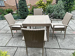 Набір з Ротанга 4 Стільці +стіл 90*90*75