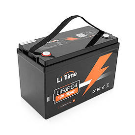 Акумуляторна батарея Li-TIME LiFePO4 12.8V 100Ач 1280Wh,(100/100A) M8, 329*172*214mm