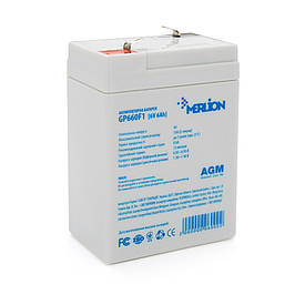 Акумуляторна батарея MERLION AGM GP660F1 6 V 6 Ah (70 x 47 x 100 (105)), 1.00 kg Q20