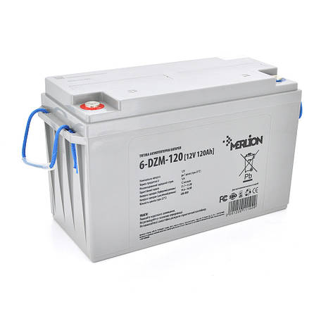 Тягова акумуляторна батарея AGM MERLION 6-DZM-120, 12V 120Ah. М8 ( 407 x 177 x 225) Q1, фото 1