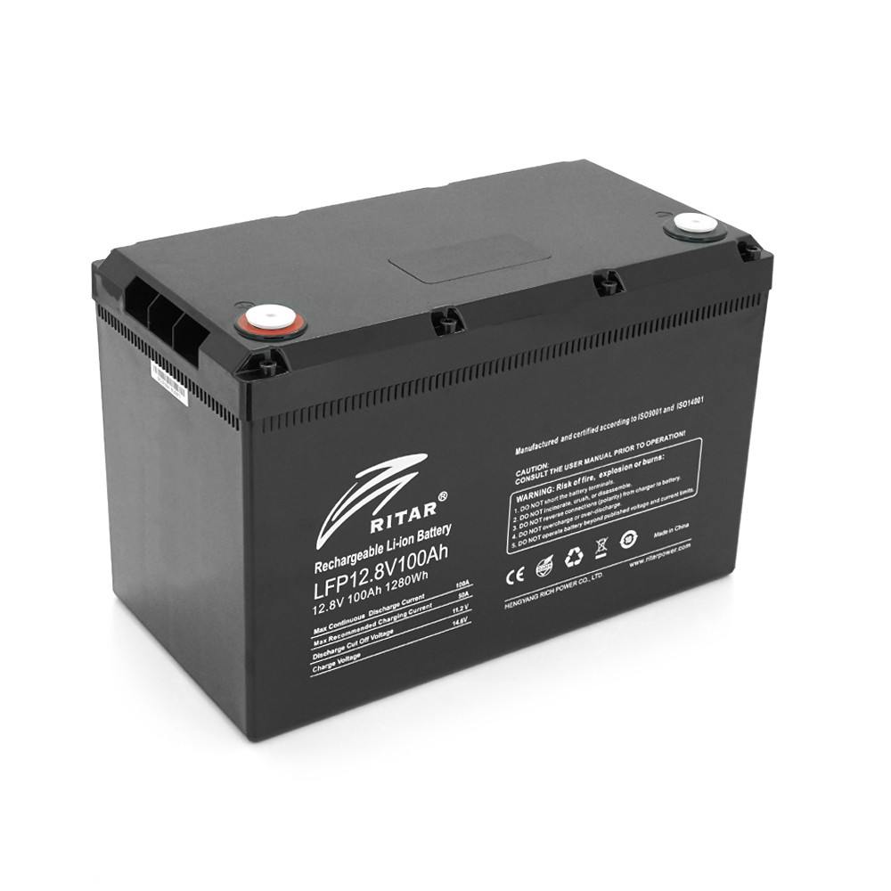 Акумуляторна батарея Ritar LiFePO4 12,8V 100Ah  1280Wh BMS100@4S ( 328 x 172 x 215 (220) Q1