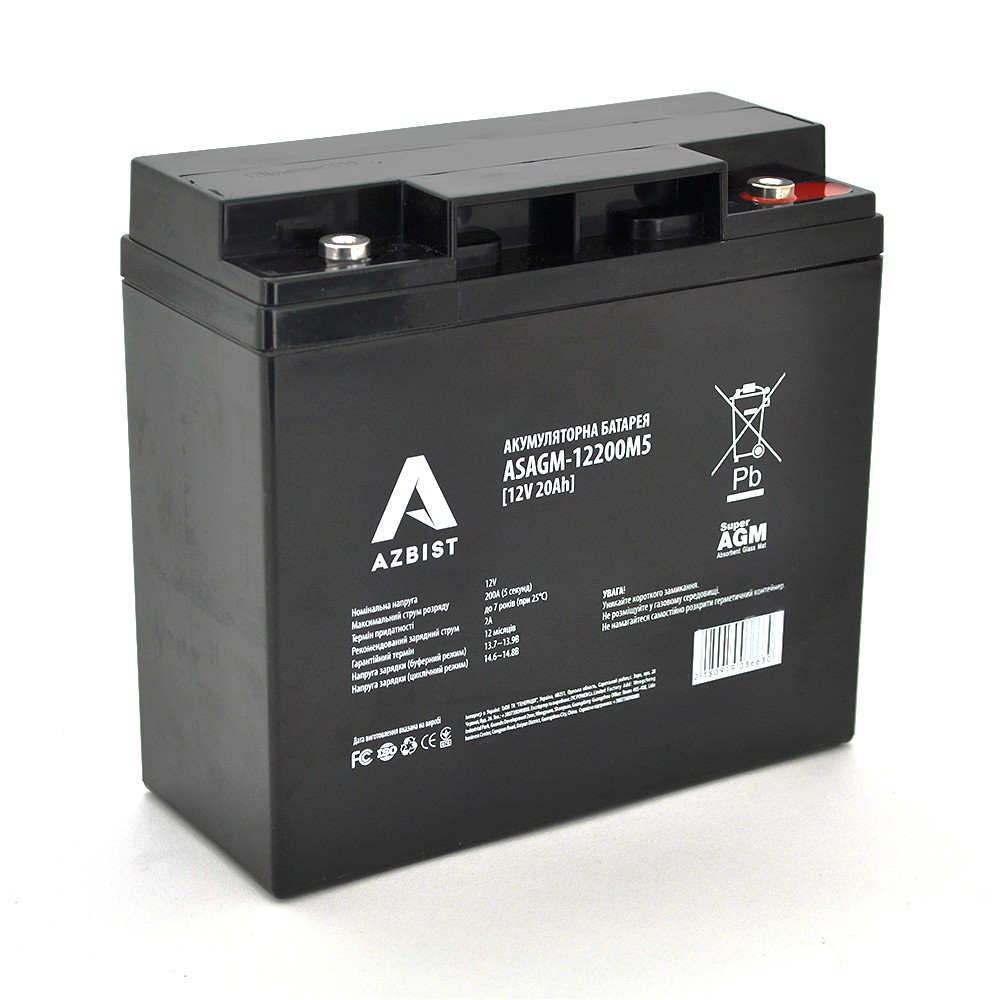 Аккумулятор ASBIST Super AGM ASAGM-12200M5, Black Case, 12V 20.0Ah (181 х 77 х 167 ), 5,4kg Q4