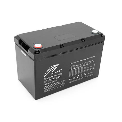 Акумуляторна батарея Ritar LiFePO4 25.6V 50Ah BMS25A@8S (330 x172 х 214) Q1, фото 1