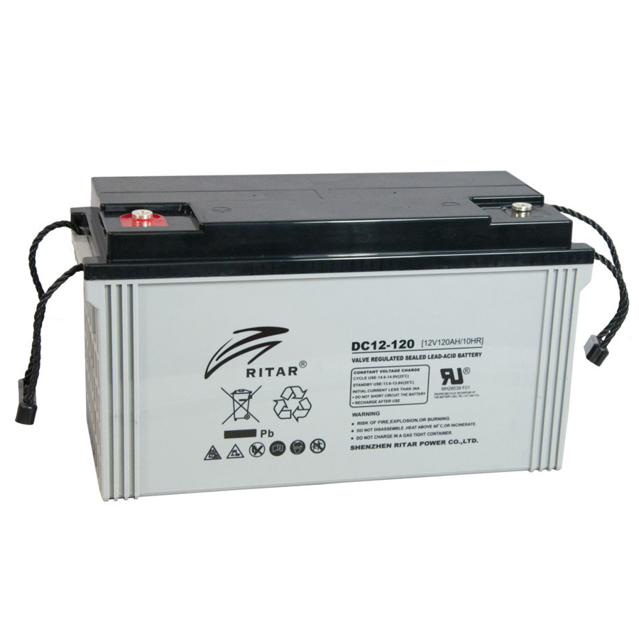 Акумуляторна батарея AGM RITAR DC12-120, Gray Case, 12 V 120 Ah (407 x 177 x 225 ), 33.9 kg Q1/30