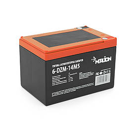 Тягова акумуляторна батарея AGM MERLION 6-DZM-14, 12 V 14 Ah M5 (151х98х104 мм), 4.5 kg Q3