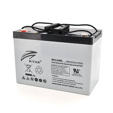 Акумуляторна батарея AGM RITAR HR12340W, Gray Case, 12 V 90.0 Ah ( 307 х 169 х 210 (215) 29.00kg Q1/48, фото 1