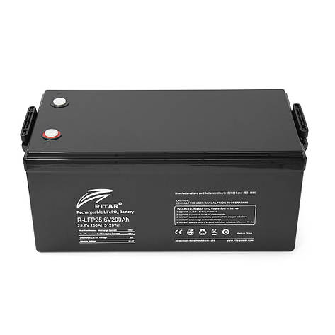 Акумуляторна батарея Ritar LiFePO4 25,6V 200Ah BMS100A@8S (522 х 240 х 219) Q1, фото 3