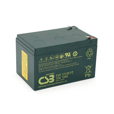 Акумуляторна батарея CSB EVX12120, 12 V 12 Ah (151х98х94(100) мм, Q6, фото 1
