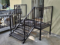 Ганок металевий с кованими перилами 3