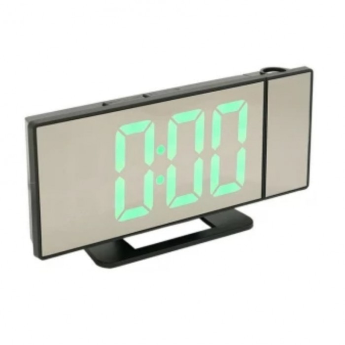 Дзеркальний годинник з проектором часу на стіну або стелю, що світяться, і термометром VST 896-4 Чорний, фото 1