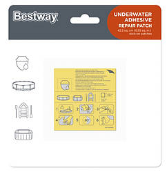 Ремкомплект для надувних виробів 62091 в наборі клей + плівка