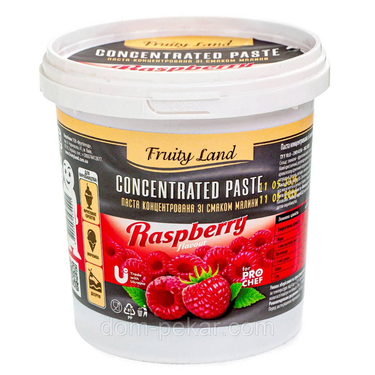 Паста Fruity Land Малина (концентрат 30 г на 1 кг) 500 г