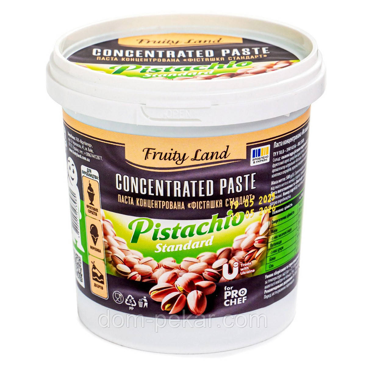 Паста Fruity Land Фісташка стандарт (концентрат 30 г на 1 кг) 500 г