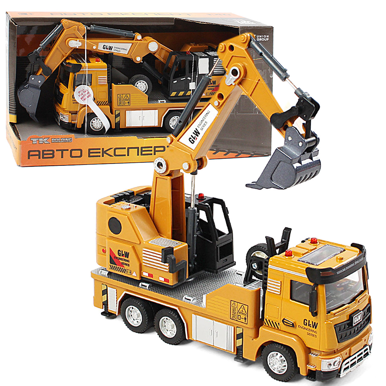 Спецтехніка дитячий екскаватор металопластик 1:40 звук світло рухомі елементи 25*7*12см (TK-40071), фото 1