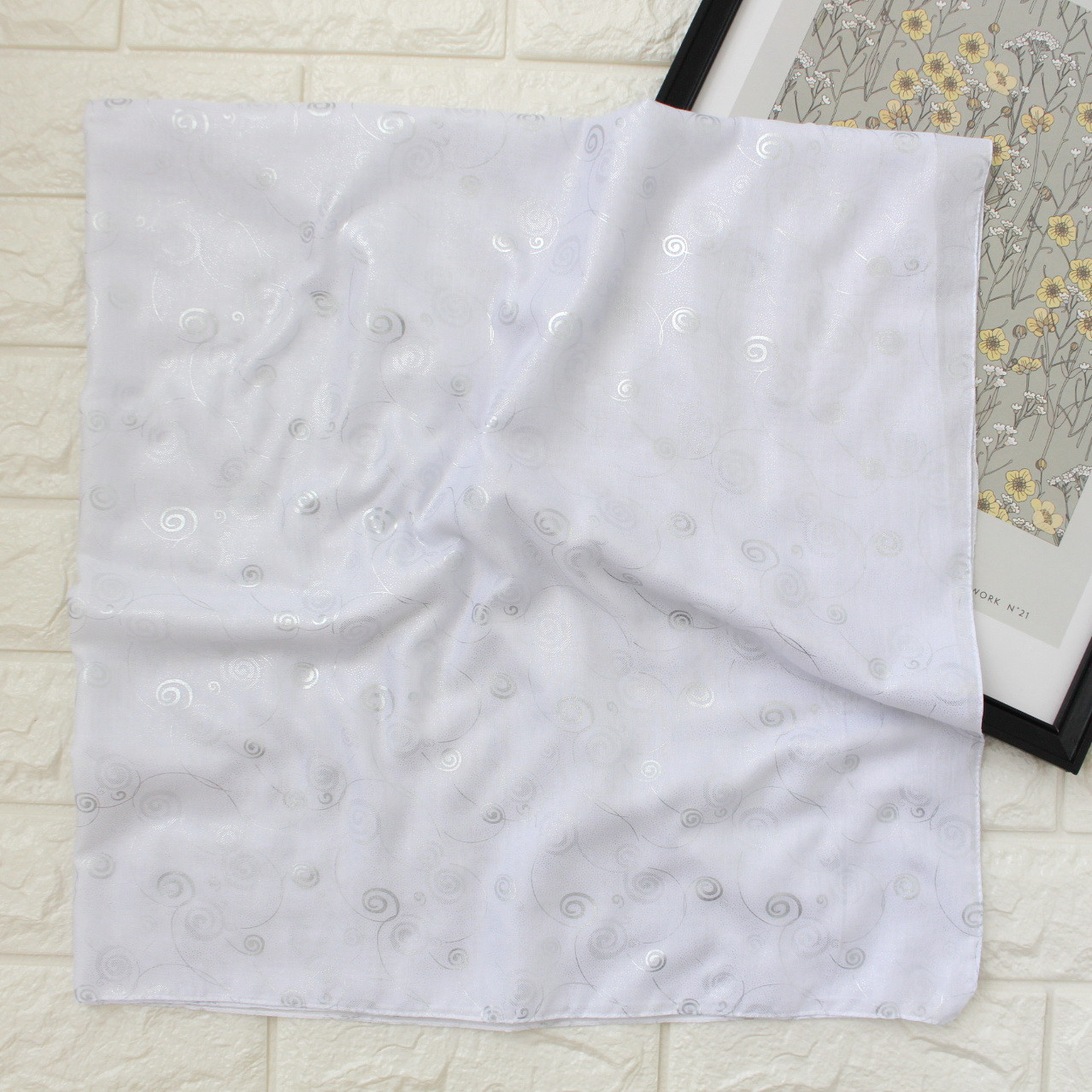 Хустка батистова з напиленням "Тамара" біла 332011, фото 1