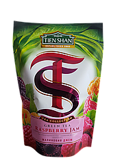Чай зелений крупнолистовий з малиною Тянь Шань Малиновий Джем 80 грамів