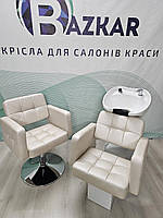 Комплект перукарська мийка з кріслом на хромованній гідравліці Beatrice