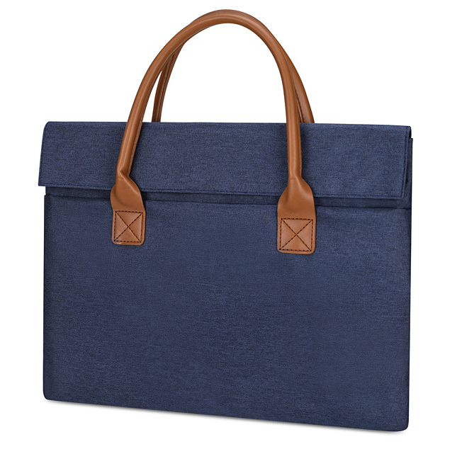 Сумка для ноутбука жіноча синя 15,6-16" з зовнішнею кишенею та клапаном на магнітах, фото 1