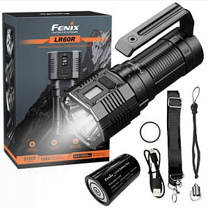 Fenix LR60R | Потужний ліхтар для екстремальних умов з OLED-дисплеєм, лазерним променем і 10 режимами роботи, 21000 люмен