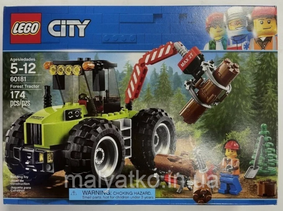 Лего Lego City Лесоповальний трактор 60181 Forest Tractor