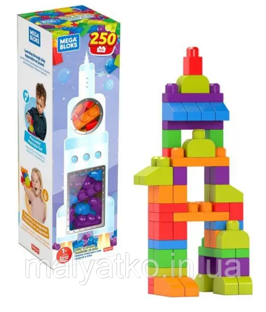 Конструктор mega bloks 250 деталей big building bag 250-piece