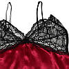 Пеньюар сексуальний для великих грудей, комплект з трусиками, плюс-сайз L-XL ,бордовий з чорним, фото 6
