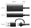 Сетевой адаптер Ugreen USB Type C/USB Type A to RJ45 Gigabit Ethernet Adapter 1000Mbps Black (CM650), фото 3