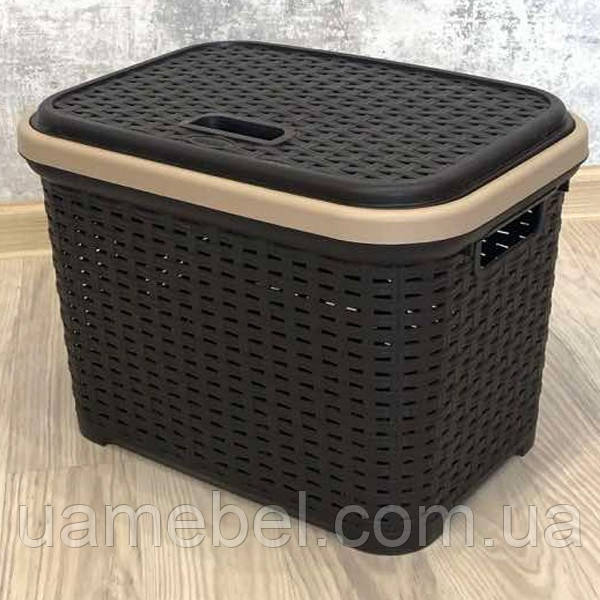 Кошик ротанг з кришкою 35 л SP-305 (кольори в асортименті)