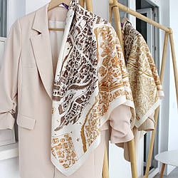 Хустка шовкова "Сандра руїни" бежева 208203