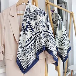 Хустка шовкова "Сандра турбота" синя 208208