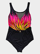 Купальник злитий Sisianna 59559 чорний-малиновий 50 52 54 56 58 розмір, фото 5