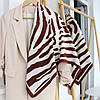 Хустка шовкова "Сандра зебра" коричнева 208197, фото 5