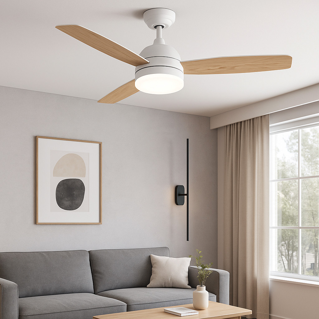 Люстра-вентилятор з пультом до 15 м² 66W LUMINARIA FAN WOOD R